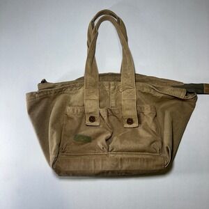 Standard Issue Tote Bag‎ Khaki Brown Canvas Utility Zip Double Pocket Military